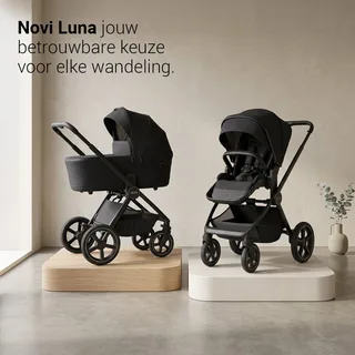 Kinderwagen Novi Luna Premium Brilliant Black van Novi Baby – productfoto 2 van 4
