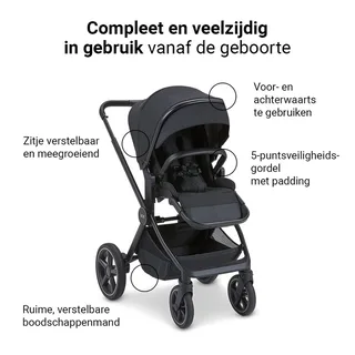 Kinderwagen Novi Luna Premium Brilliant Black van Novi Baby – productfoto 4 van 4