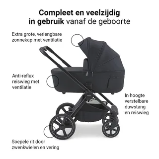 Kinderwagen Novi Luna Premium Brilliant Black van Novi Baby – productfoto 3 van 4