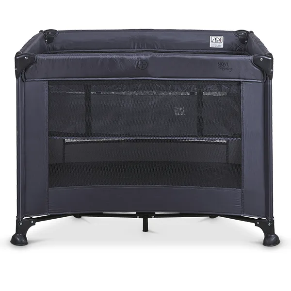 Liv Air+ Dark Campingbed/box - Grijs/Zwart Mesh - Geschikt vanaf de geboorte - Compact inklapbaar campingbed von Novi Baby in Schwarz – Produktfoto 3 von 4