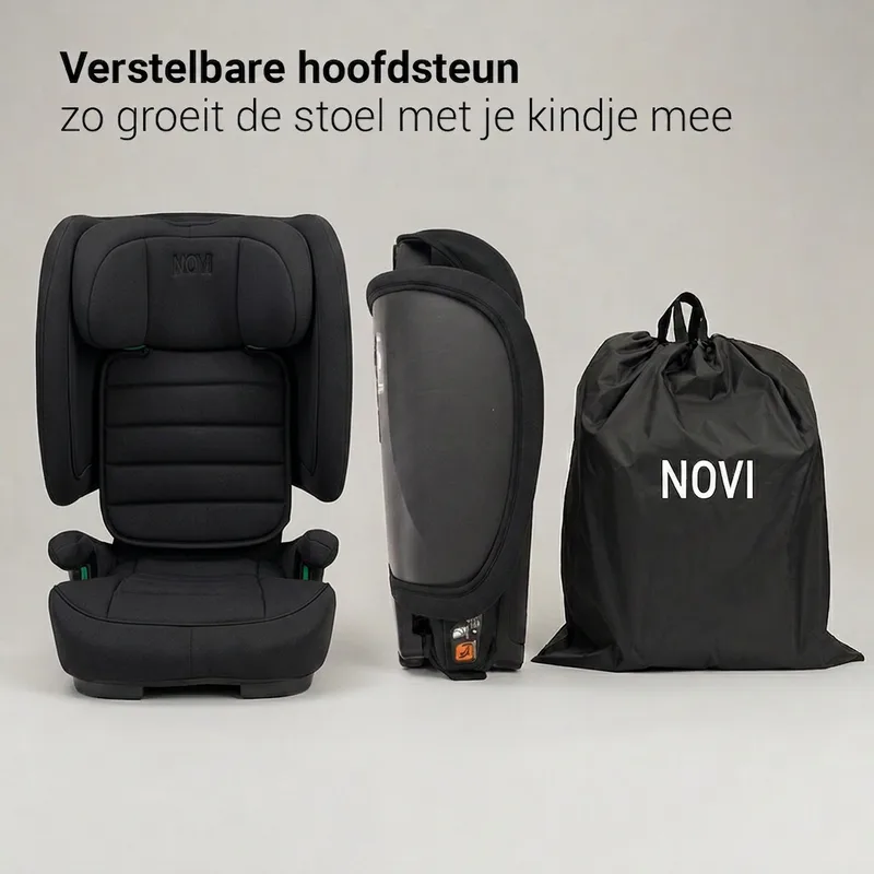 Max I-Size Autostoel - All Black - Inclusief Draagtas by Novi Baby in Black – product photo 2 of 4
