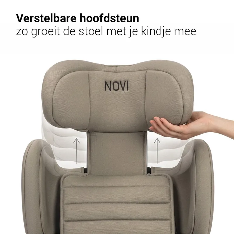 Max I-Size Autostoel - Dark - Inclusief Draagtas von Novi Baby in Taupe – Produktfoto 3 von 4