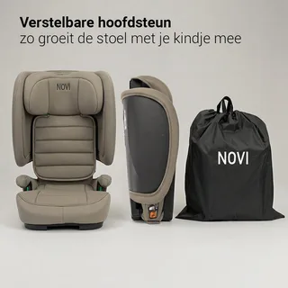 Max I-Size Autostoel - Dark - Inclusief Draagtas von Novi Baby in Taupe – Produktfoto 2 von 4
