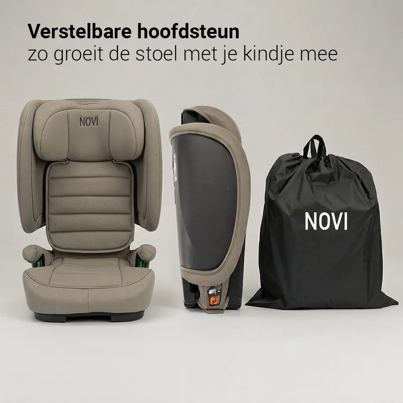 Max I-Size Autostoel - Dark - Inclusief Draagtas von Novi Baby in Taupe – Produktfoto 2 von 4