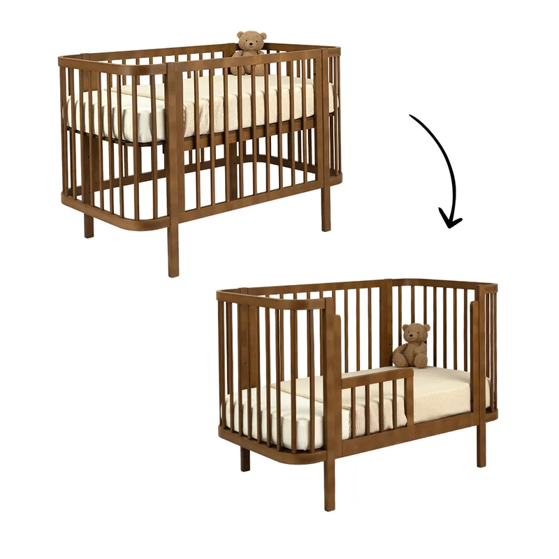 Meegroei Ledikant Novi Kira Incl. Bedzijde 60x120 Walnut de Novi Baby – photo produit 1 sur 4