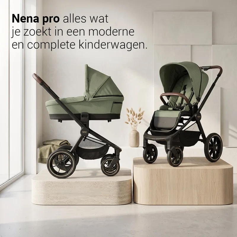 Nena Pro Kinderwagen - 2-in1 Kinderwagen - Melange - Geschikt vanaf de geboorte tot 22kg von Novi Baby in Grün – Produktfoto 2 von 4