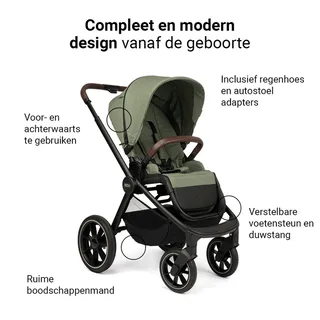 Nena Pro Kinderwagen - 2-in1 Kinderwagen - Melange - Geschikt vanaf de geboorte tot 22kg von Novi Baby in Grün – Produktfoto 4 von 4