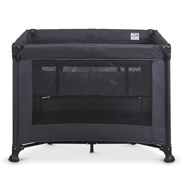 Nolan Luxe Air+ Campingbed/Box - Melange - Compact inklapbaar campingbed - Inclusief transporttas by Novi Baby in Black – product photo 3 of 4