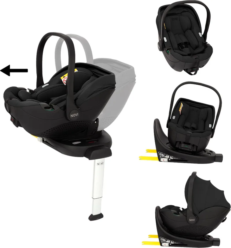 Novi Joy Pro 360 Autostoel I-Size 0-87 cm – Inclusief Isofix Base – 360° Draaibaar + Glide Functie – Groep 0+ de Novi Baby en Black – photo produit
