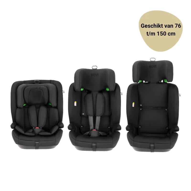 Novi Jules V2 Isofix Autostoel 76-150 cm – Groep 1/2/3 – Isofix + Top Tether – Verstelbare Hoofdsteun – I-Size by Novi Baby in Black – product photo 2 of 4
