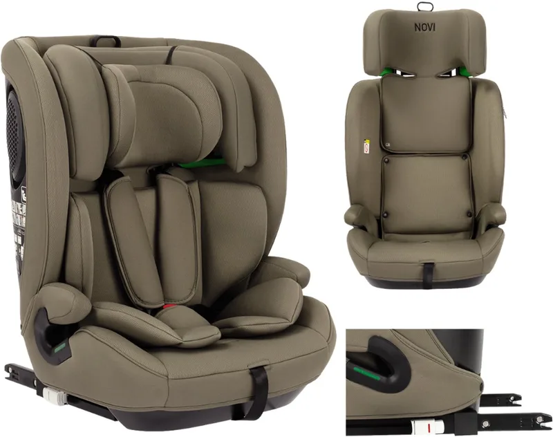 Novi Jules V2 Isofix Autostoel 76-150 cm – Groep 1/2/3 – Isofix + Top Tether – Verstelbare Hoofdsteun – I-Size de Novi Baby en Dark Taupe – photo produit