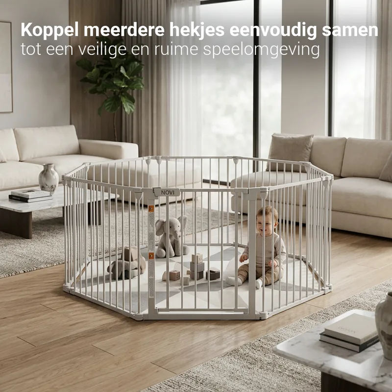 Traphek/Veiligheidshek Novi Power Securesafe Trio White fra Novi Baby – produktbillede 3 af 4