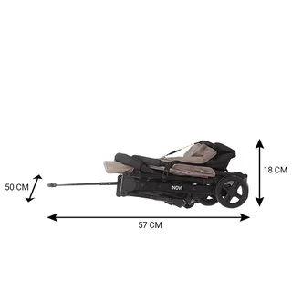 Travel Go Premium Solid Buggy - Geschikt vanaf circa. 6 maanden tot 22 kg - verstelbare rugleuning - Verstelbare voetensteun - Zitting ombouwbaar naar zomerzitje by Novi Baby in Hazel – product photo 4 of 4