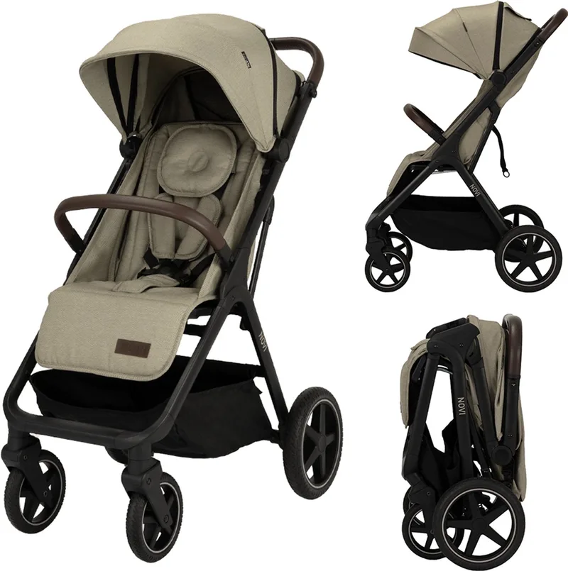 Xavi XL Premium - Solid - Buggy - Geschikt van 0 - 22 kg - Hoge duwstang från Novi Baby i Zand – produktbild