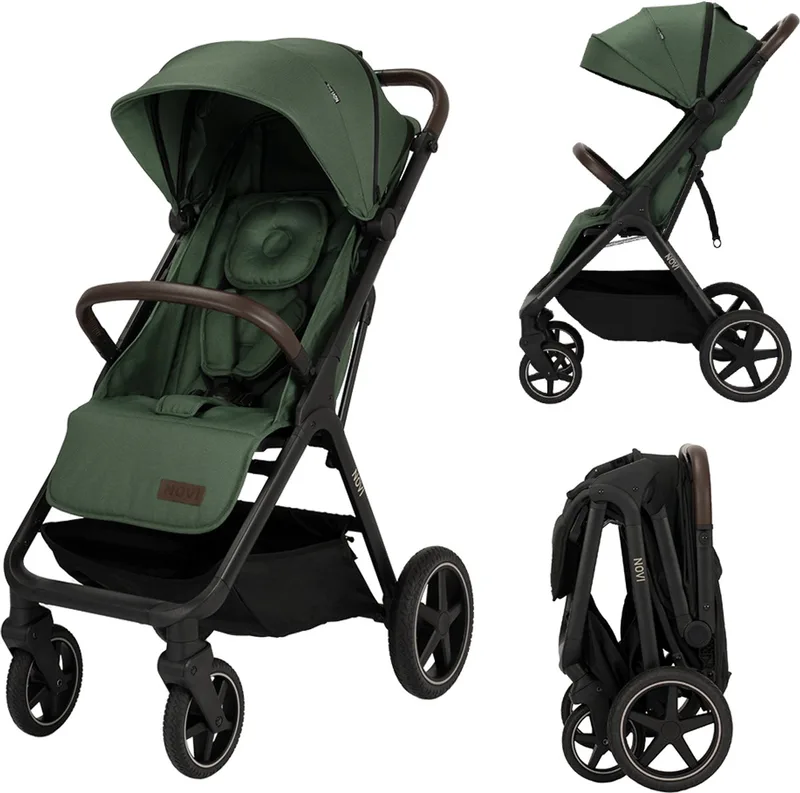 Xavi XL Premium - Solid - Buggy - Geschikt van 0 - 22 kg - Hoge duwstang de Novi Baby en Groen – photo produit