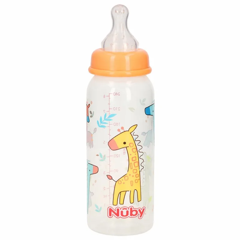 Baby Drinkfles - 240 ml - babies antikoliekspeen de Nûby en Orange – photo produit