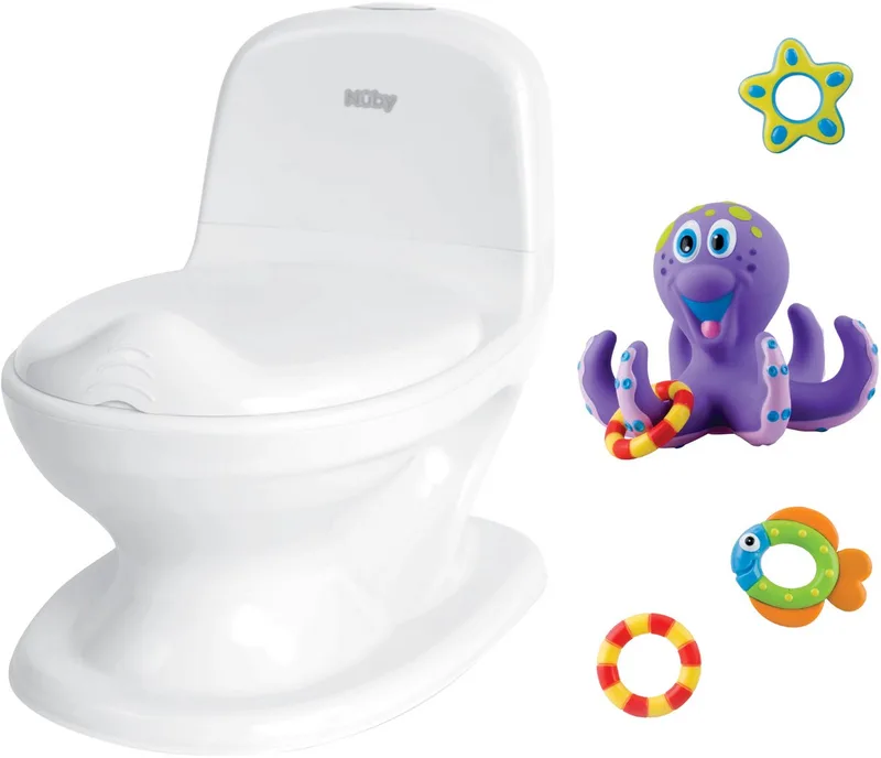 My Real Potty Plaspotje met Octopus Badspeeltje - 18m+ van Nûby in Wit – productfoto