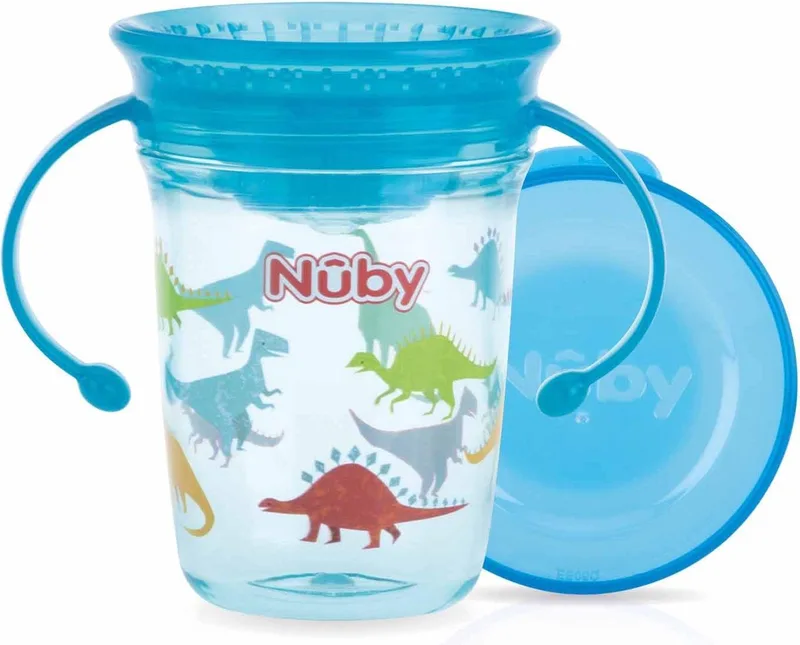 Nuby 360º Wonder Beker Met Handvat 240 ml Aqua van Nûby in Blauw – productfoto
