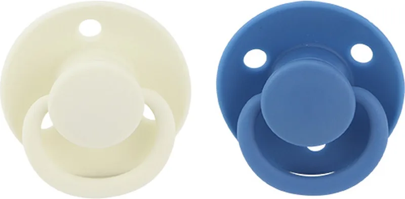 Ronde kersvormige fopspeen met nopjes - 2st - Wit/Blauw - 6-36 maanden van Nûby in Wit en Blauw – productfoto
