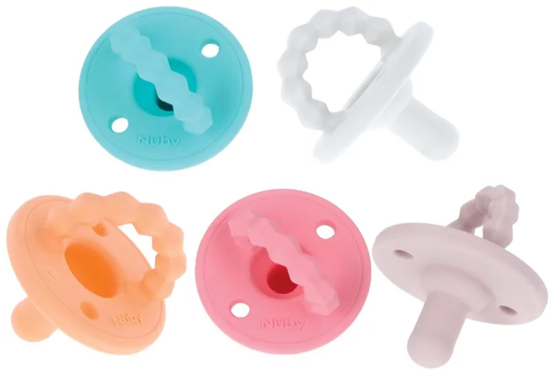 Silicone Softees Fopspeen & Bijtring – 5 Stuks – Siliconen Baby Fopspenen en Tandjesbijtringen från Nûby – produktbild