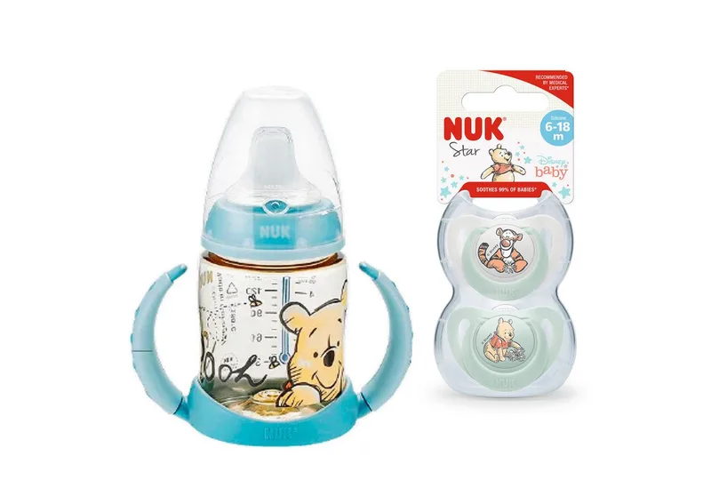 Babyflasche First Choice PPSU Disney Trinklernflasche mit Schnuller 6-18M van NUK in Blau – productfoto