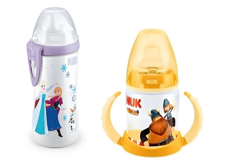 Babyflasche NUK Babytrinklernflasche/Trinkbecher + Babyflasche Kiddy Cup set van NUK – productfoto