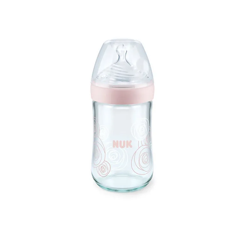 Babyflasche NUK Nature Sense Babyflasche, Glasflasche van NUK in Rosa – productfoto