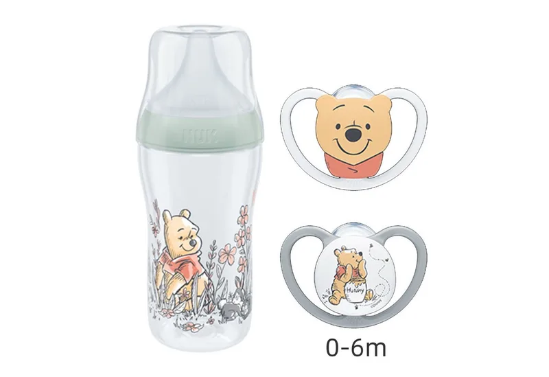 Babyflasche NUK Perfect Match Flasche 3M+ mit Disney Space Schnuller Vorteilset van NUK in Grau, grün – productfoto