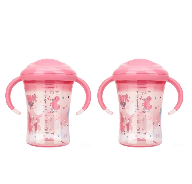 Babyflasche NUK Trinklernbecher Trainer cup Easy Lerning Vorteilset van NUK in Rosa – productfoto