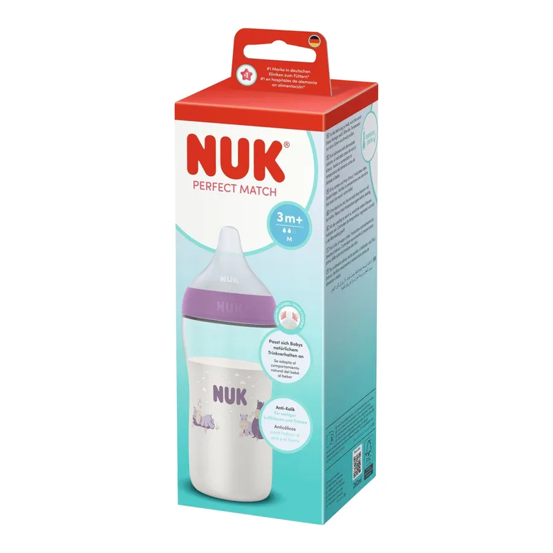 Babyflasche Perfect Match, 260ml by NUK in Purple, 7,2 × 7,2 × 21,2 mm – product photo