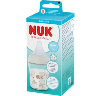 Babyflasche Perfect Match aus Glas, 120ml van NUK in Wit, 7,2 × 7,2 × 17,3 mm – productfoto 2 van 2