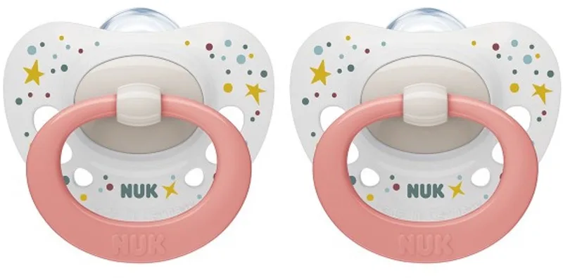 Classic | siliconen fopspenen | 2st. set | 0-6 maanden by NUK in Pink – product photo