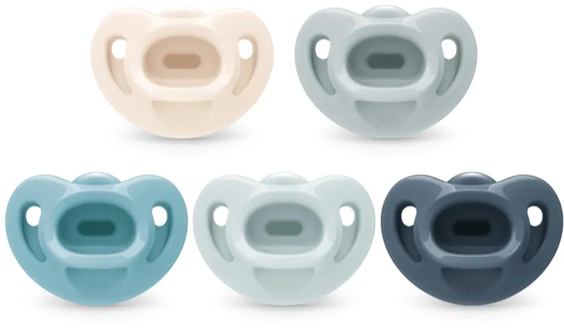 First Choice Comfy Orthodontische Fopspeen 0-6 Maanden – Baby Speen – 5 Stuks de NUK en Bleu – photo produit