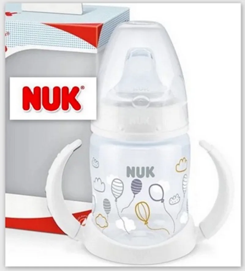 First Choice | Fles om te leren drinken | 150ml | 6-18maanden | ballonnen | 6-18 maanden de NUK en Wit – photo produit