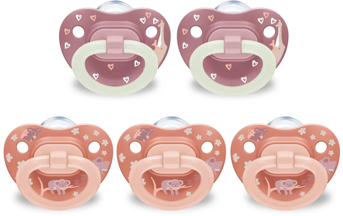 First Choice Orthodontische Fopspeen 0-6 Maanden – 5 Stuks – Oranje en Roze by NUK – product photo