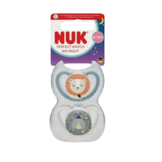 Fopspeen NUK Perfect Match Air Night Leeuw/Vuurvlieg 2stk 6-18mnd van NUK – productfoto 2 van 2