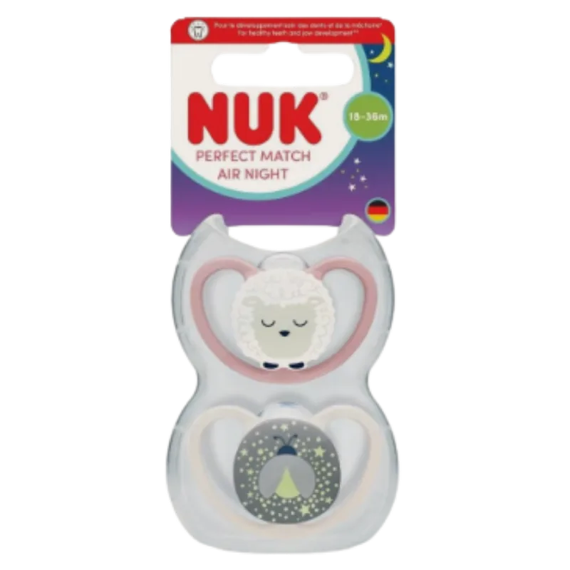 Fopspeen NUK Perfect Match Air Night Schaap/Vuurvlieg 2stk 18-36mnd von NUK – Produktfoto 2 von 2