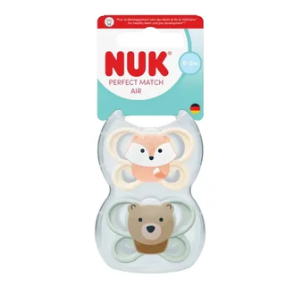 Fopspeen NUK Perfect Match Air Vos/Beer 2stk 0-2mnd by NUK – product photo 2 of 2