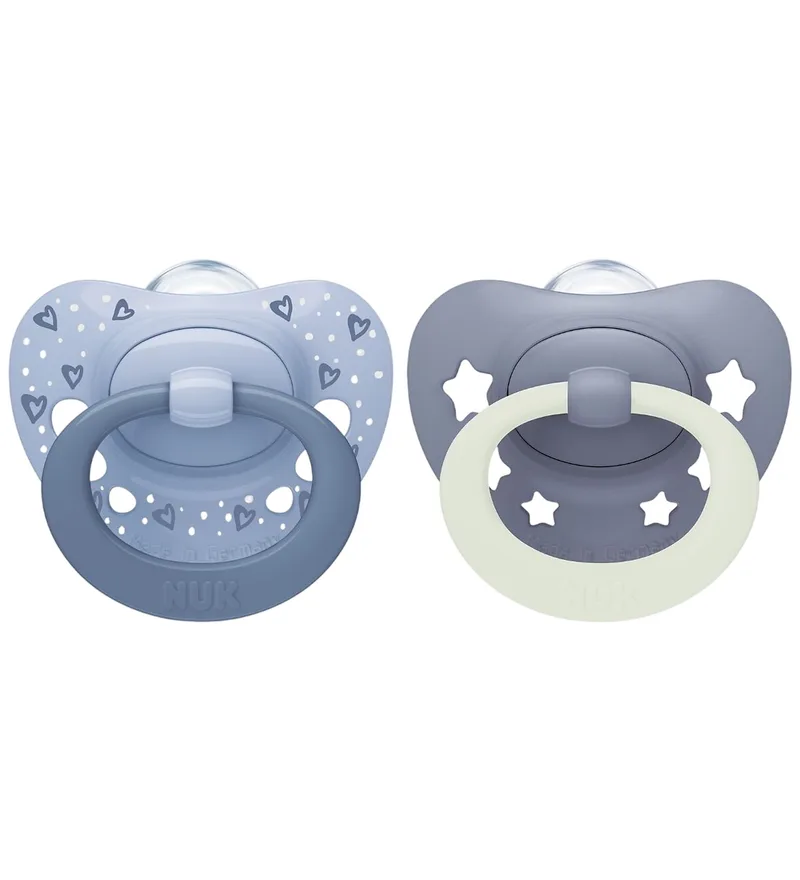 Fopspenen - 2-pack - First Choice - Dag & Nacht - Blauw van NUK – productfoto