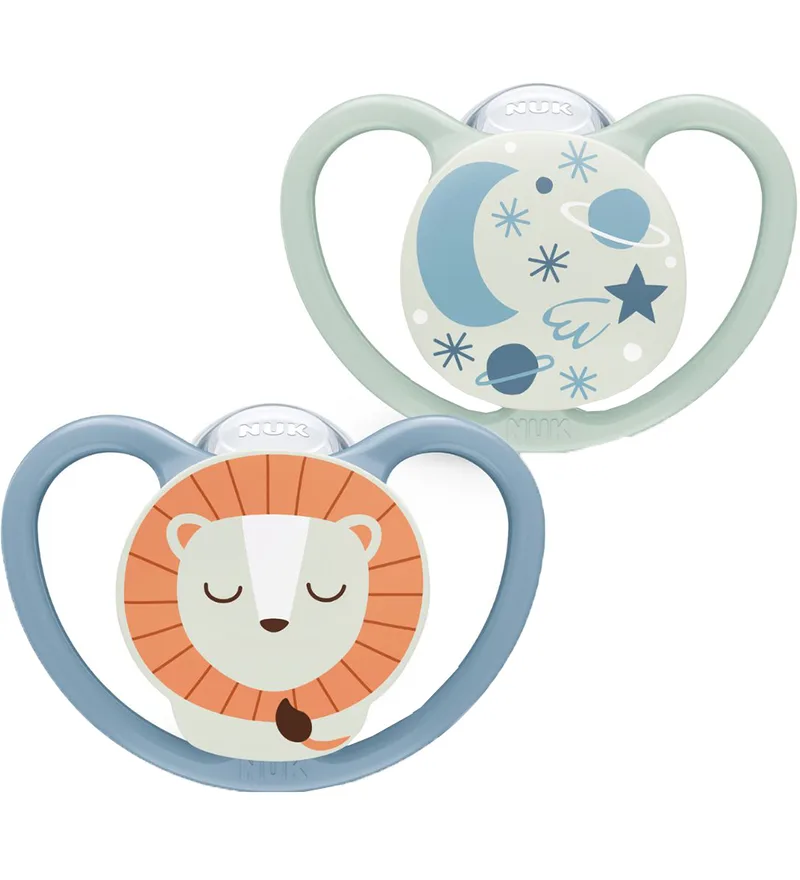 Fopspenen - 2-pack - Space Night - Blauw/Groen by NUK – product photo