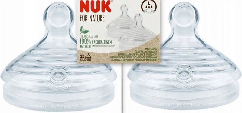 For Nature | vervangende drinkzuiger voor babyfles | 2 stuks L van NUK – productfoto