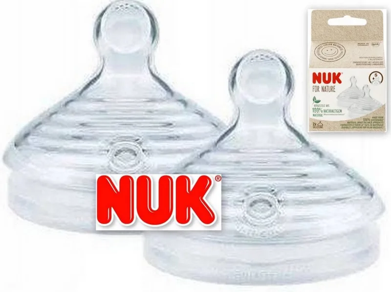 For Nature | vervangende drinkzuiger voor babyfles | 2 stuks 'M' by NUK in Transparant – product photo