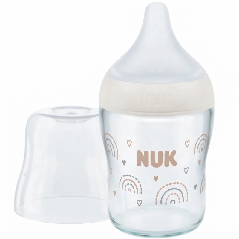 Glazen Babyfles 120ml met Temperatuurindicator - Zuigfles by NUK in Transparant – product photo