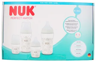 glazen babyfles set - anti-koliek flesjes 0-3M+ rainbow design. von NUK in Mehrfarbig – Produktfoto 1 von 2