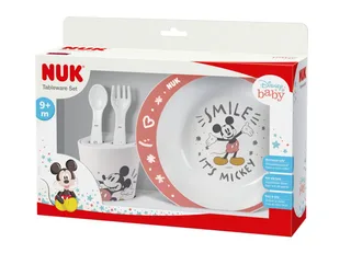 kinderservies set Mickey - plastic, magnetron- en vaatwasserbestendig. van NUK in Roze, Rood – productfoto 1 van 3
