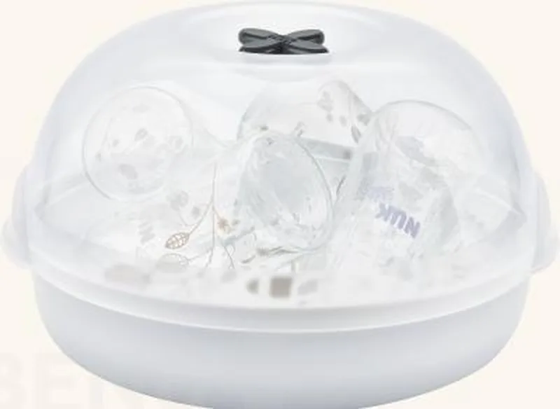 MicroExpress Plus magnetron sterilisator voor 4 flessen fra NUK i Wit – produktbillede