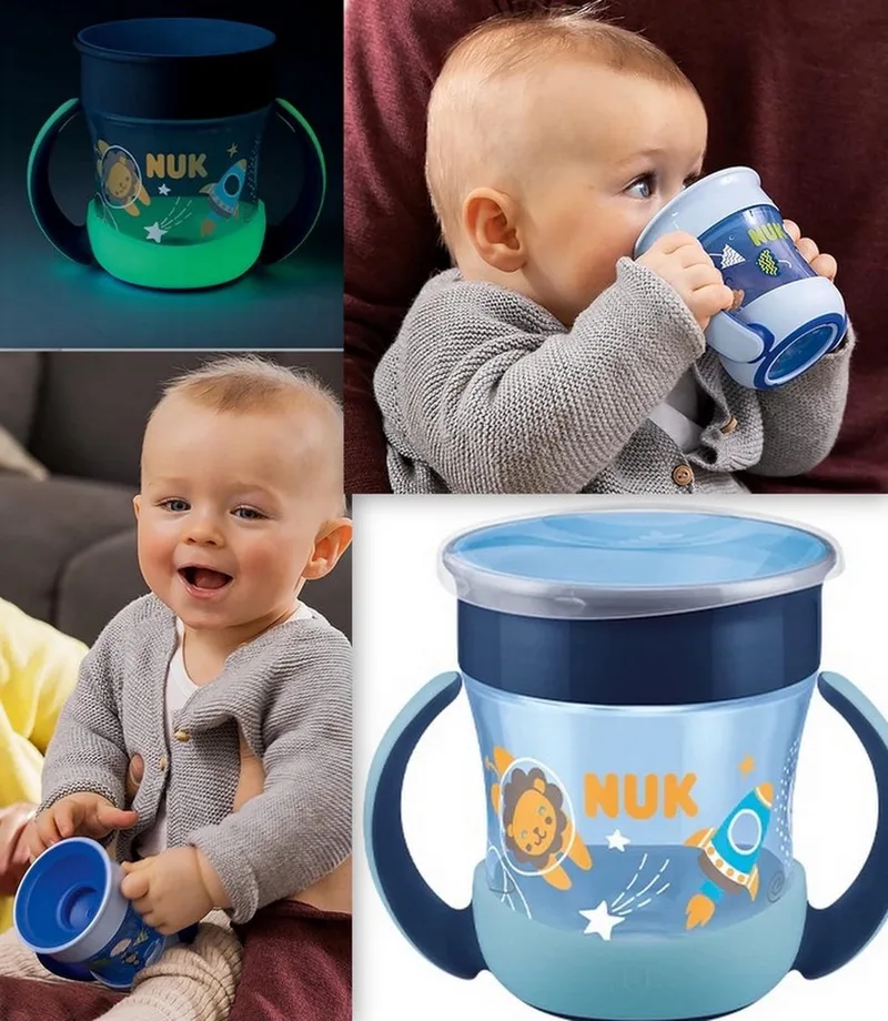 Mini Magic Cup Night | drinkbeker | 360° | 6+ m | oplichtend in het donker | 160 ml | 6+ m by NUK in Blue – product photo