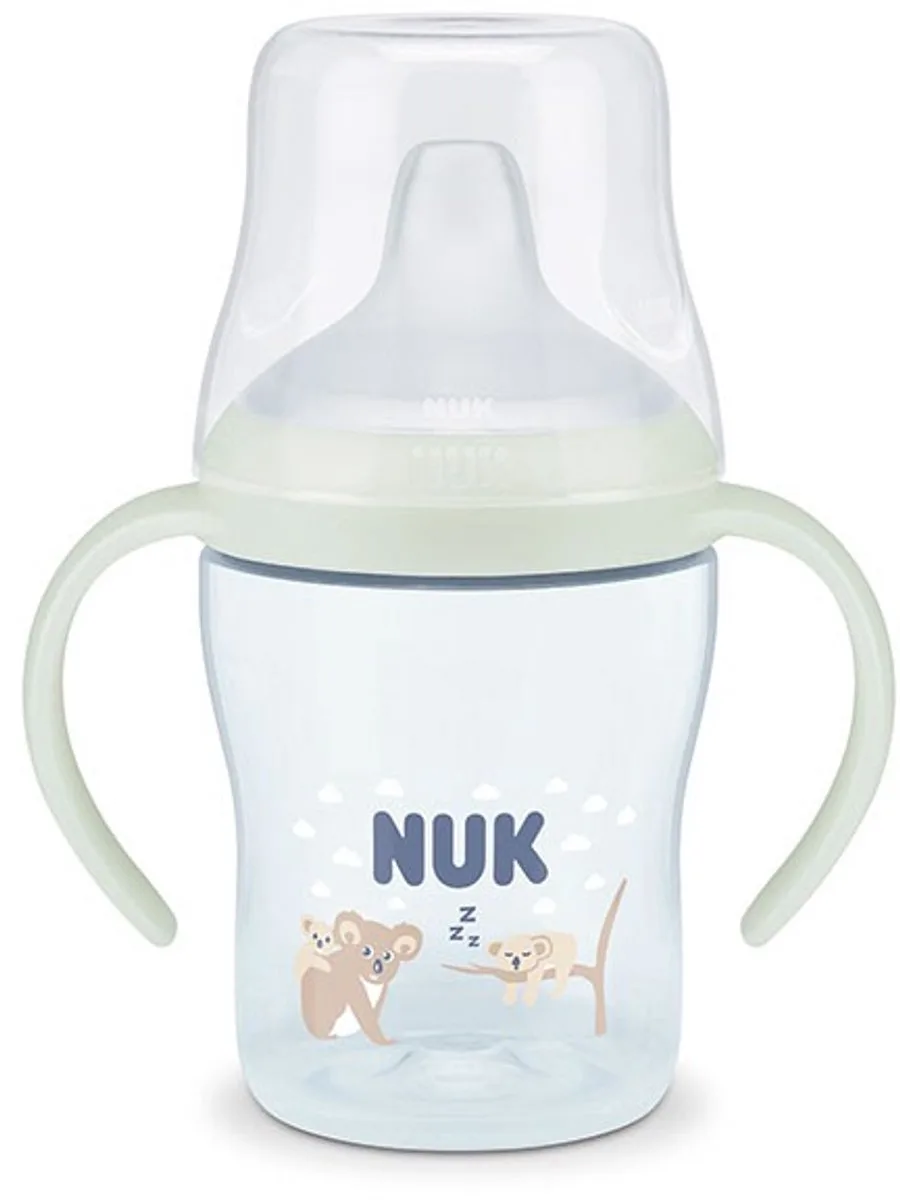 Oefenbeker 150 ml met handgrepen – 6+ maanden – Anti-lek – Glow in the dark – Koala de NUK en Transparent – photo produit
