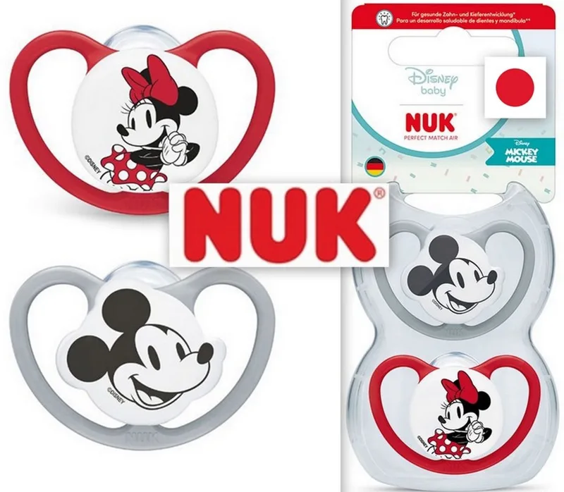 Perfect Match Air fopspenen(Disney Minnie Mouse) 2st- 18-36 maanden van NUK in Grijs, Rood, Wit – productfoto