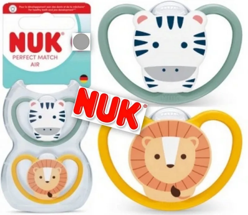 Perfect Match Air fopspenen(zebra/ leeuw)- 18-36 maanden de NUK en Orange – photo produit